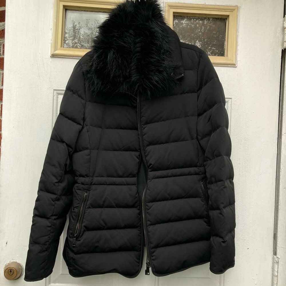 Zara Womens Black puff Coat